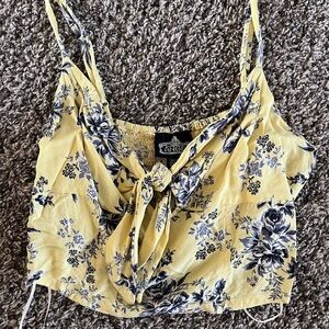 Angie Yellow Floral Women's Top